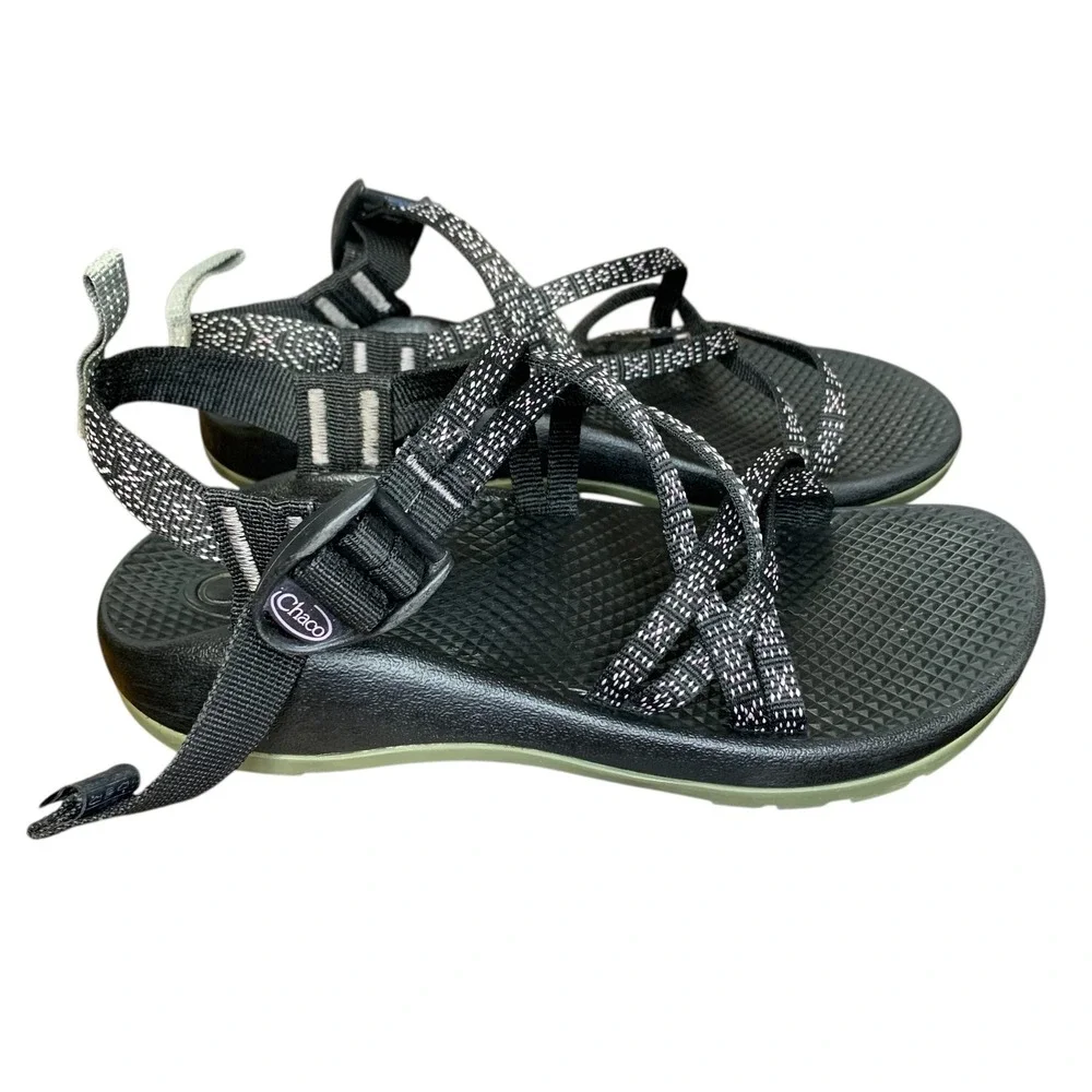 Chaco Z/Cloud X‎ Sport Sandals Adjustable Straps Black/White Kids Size 4
